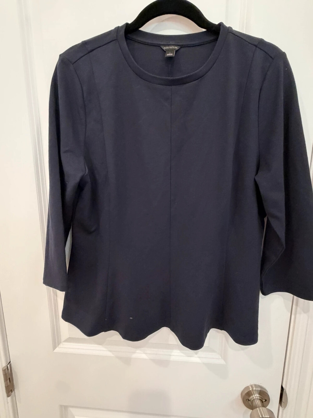 Ann Taylor large blue long sleeves shirt with flare at bottom
